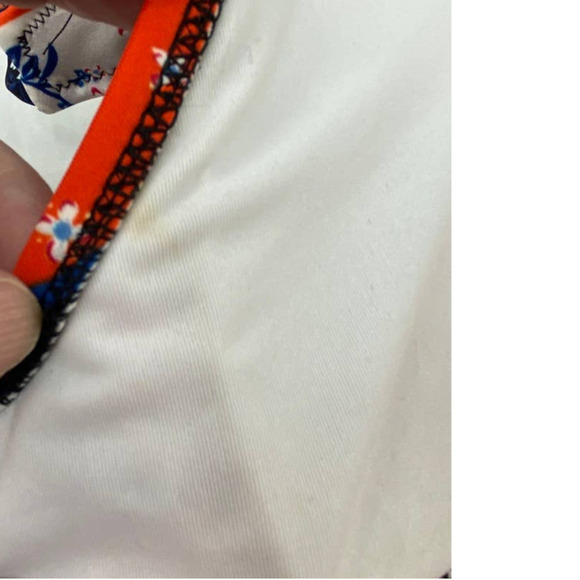 Bikini Top Junior Teens Large Floral Striped Swim Padded Halter String Swimsuit - Picture 4 of 5